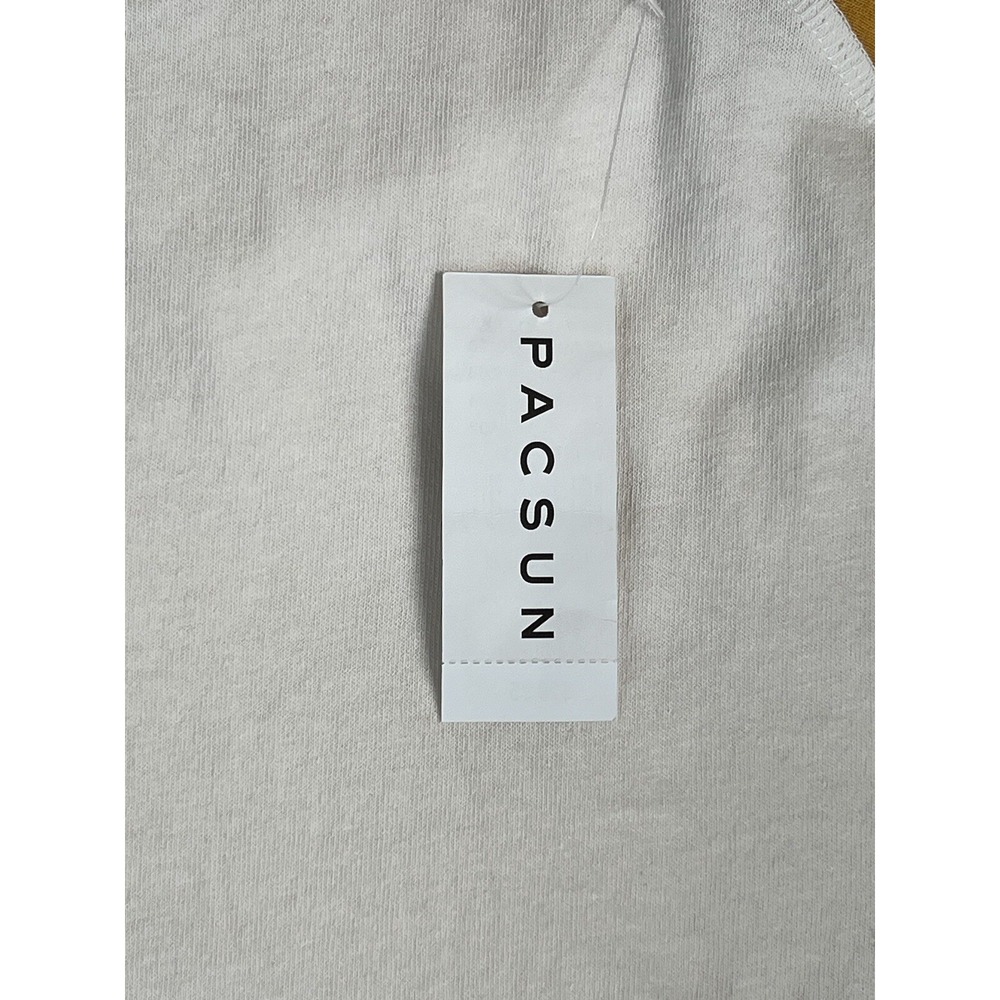 Pacsun Men's Size Large White Gold Raglan Sleeve Shirt - Picture 5 of 11
